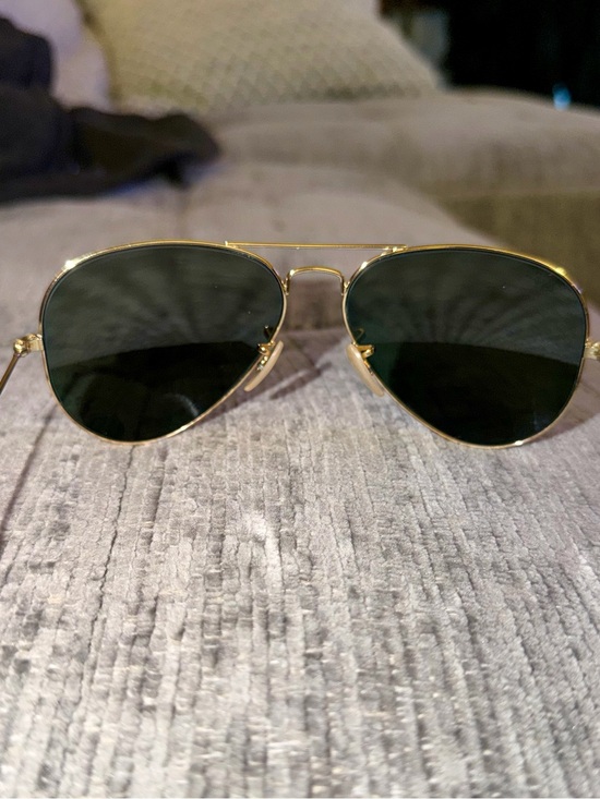 Ray-Ban Aviator Havana Collection Gold Frame Sunglasses with Dark Green Lenses main image 5
